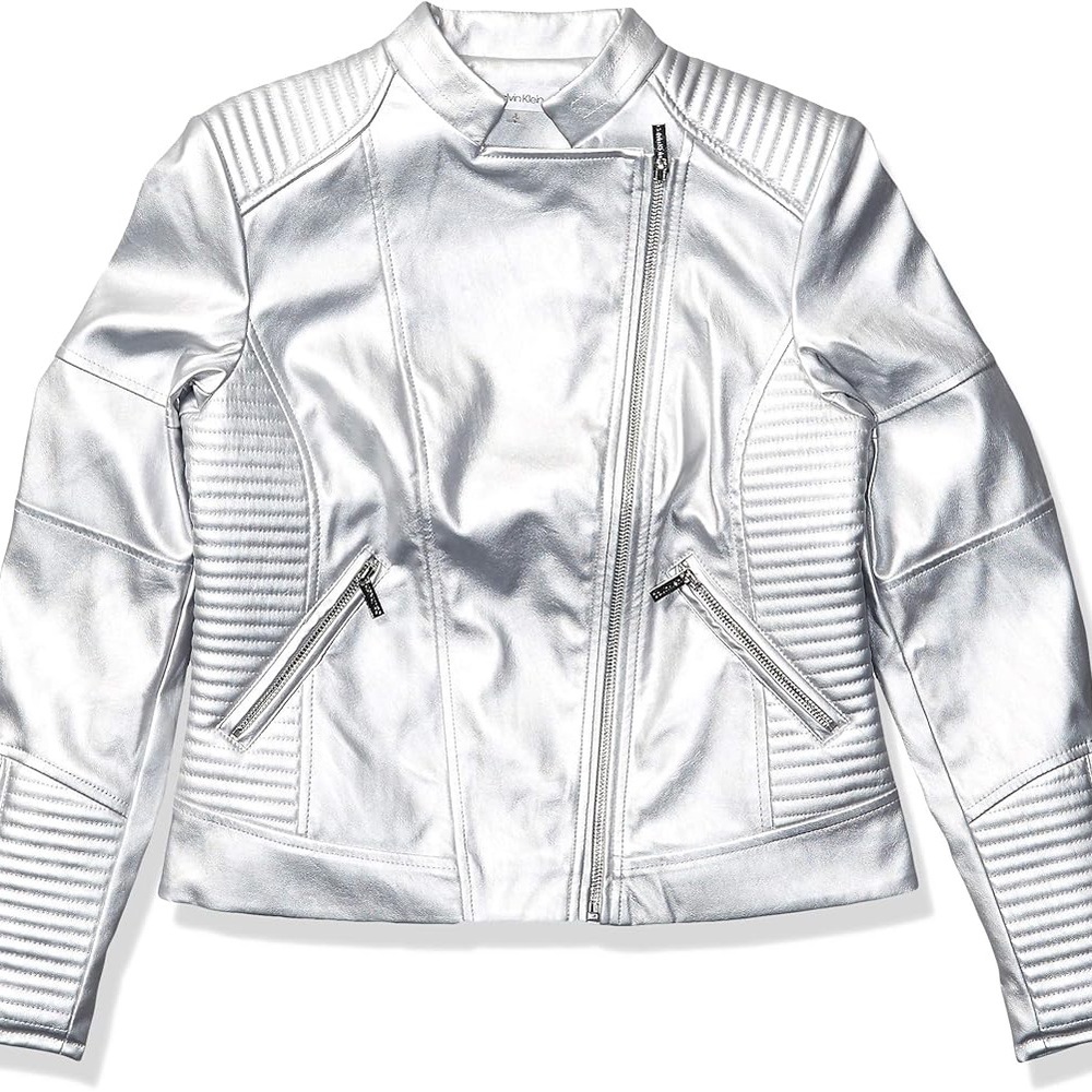 Calvin Klein Women's Fux Leather Moto Jacket